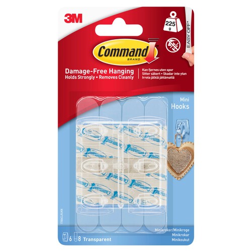 Command Damage Free Hanging Mini Hooks 6Pk