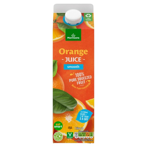 Morrisons 100% Fruit Smooth Orange Juice 1L