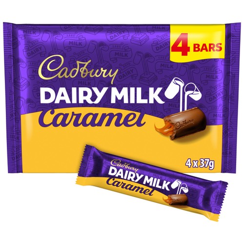 Cadbury Dairy Milk Caramel Chocolate Bar 4 Pack Multipack