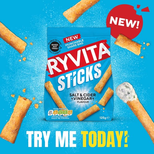 Ryvita Sticks Sea Salt & Vinegar 125g