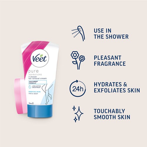 Veet In Shower Hair Removal Cream Body & Legs for Sensitive Skin