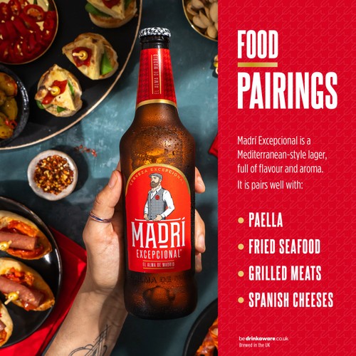 Madri Excepcional Lager Beer Bottles 12x330ml