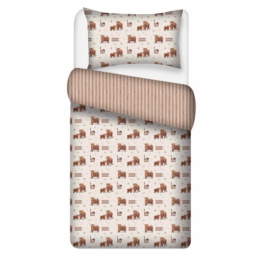 Home Style Highland Cow Duvet Cover Set Single