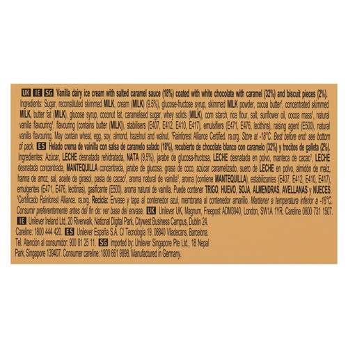 Magnum Bonbon Gold Caramel Billionaire Ice Cream Frozen Snack   12 pack