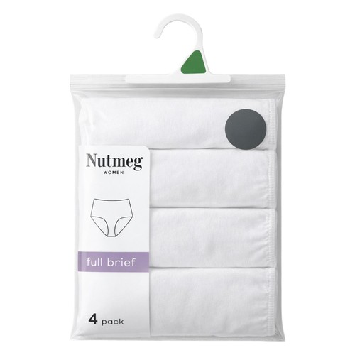 Nutmeg Size 24 Ladies White Briefs 