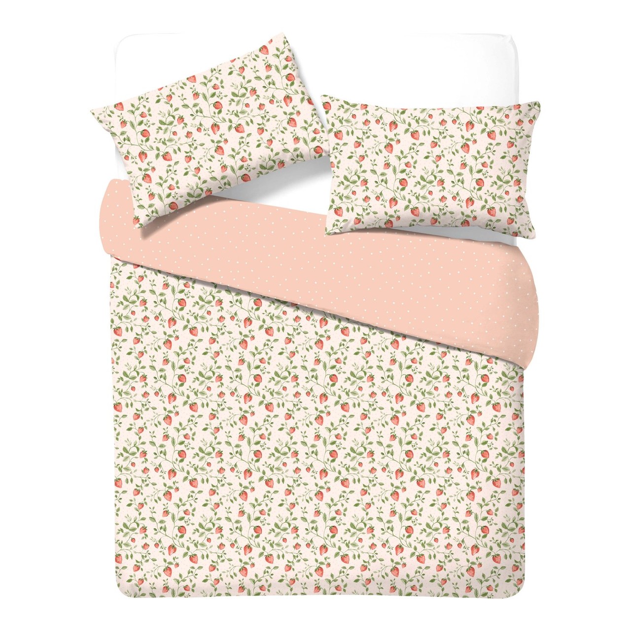 Nutmeg Home Easy Care On Strawberry Patch Duvet Set Double