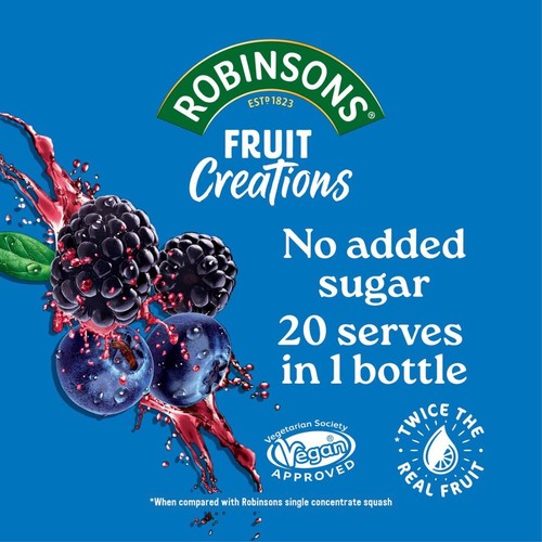 Robinsons Fruit Creations Blackberry & Blueberry Squash 