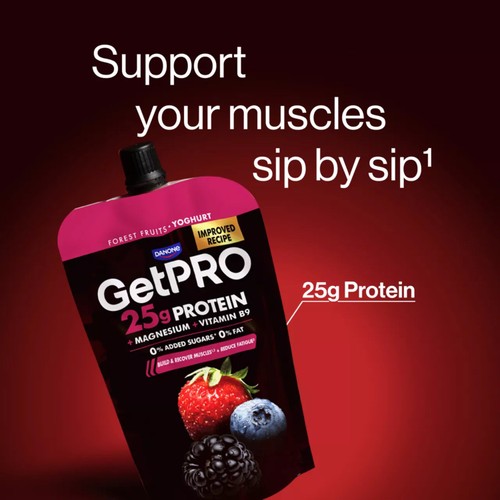 Getpro Forest Fruits 25g High Protein Yoghurt Pouch 