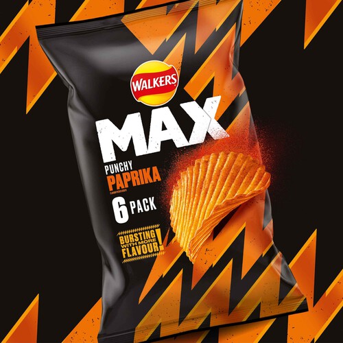 Walkers Max Punchy Paprika Multipack Crisps 