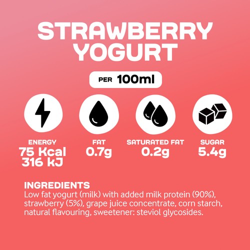 Arla Protein Strawberry Yogurt Pouch 200g