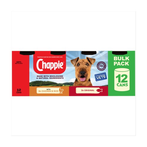 Chappie Adult Wet Dog Food Tins Favourites 12 x 412g
