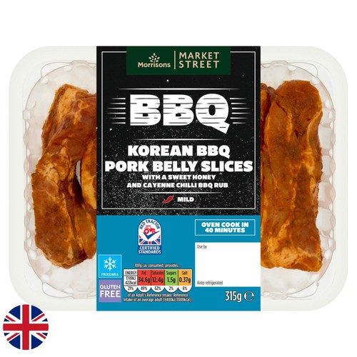 Morrisons British Korean Bbq Pork Belly Slices 315g