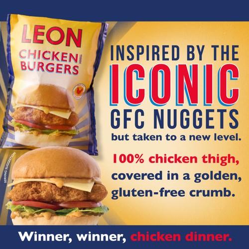 Leon Chicken Thigh Burgers 460g