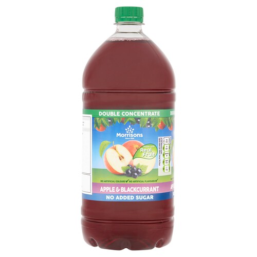 Morrisons No Added Sugar Apple & Blackcurrant Double Concentrate Squash