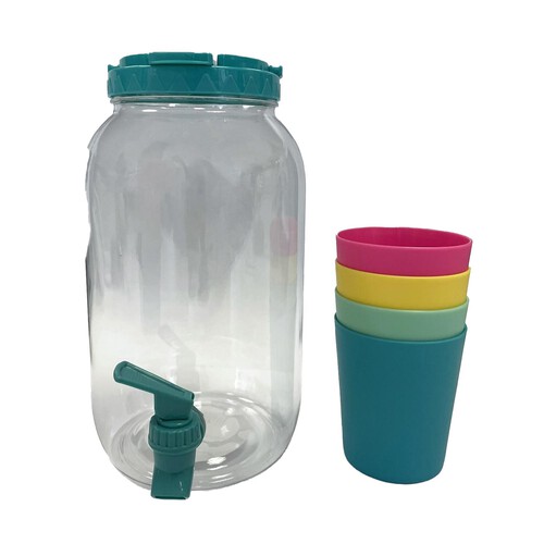 Nutmeg Home Bright Drinks Dispenser With Cups