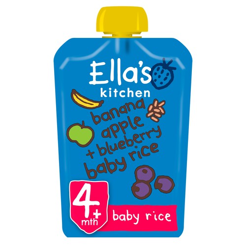 Ella's Kitchen Bananas and Blueberries Baby Rice Baby Food Pouch 4+ Months