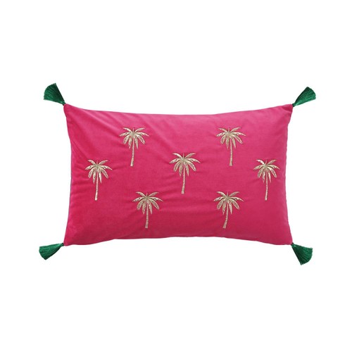 Nutmeg Home Hot House Palm Tree Embroidered Cushion