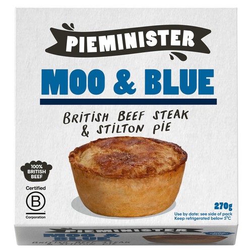 Pieminister Moo & Blue British Beef Steak & Stilton Pie