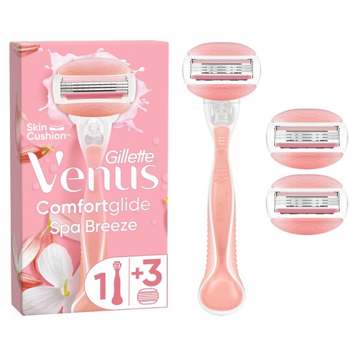 Venus Comfortglide Spa Breeze Razor Starter Pack- Handle + 3 Blades