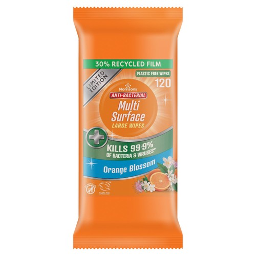 Morrisons Limited Edition Orange Antibacterial Wipes 