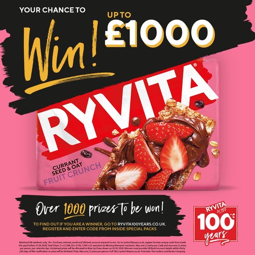 Ryvita Crispbread Fruit Crunch Currant Seed & Oat Crackers 
