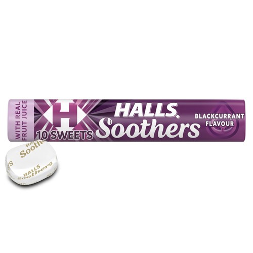 Halls Soothers Blackcurrant Lozenges Roll