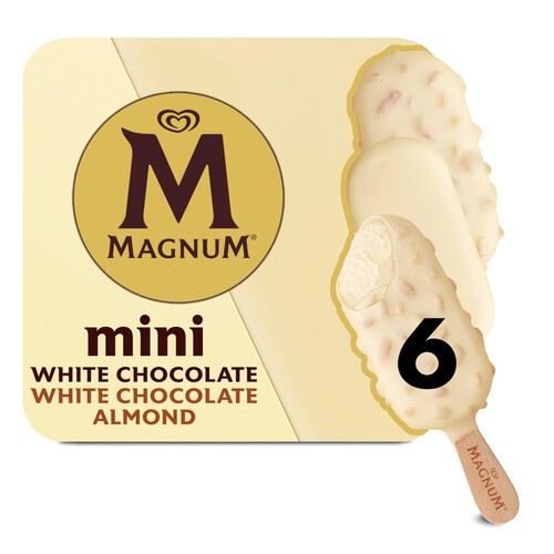 Magnum Mini White Chocolate & White Chocolate Almond Ice Cream Sticks 