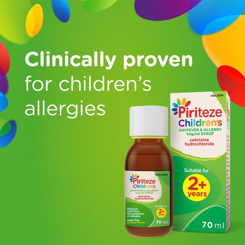 Piriteze Childrens Hayfever & Allergy Syrup (2 years+)