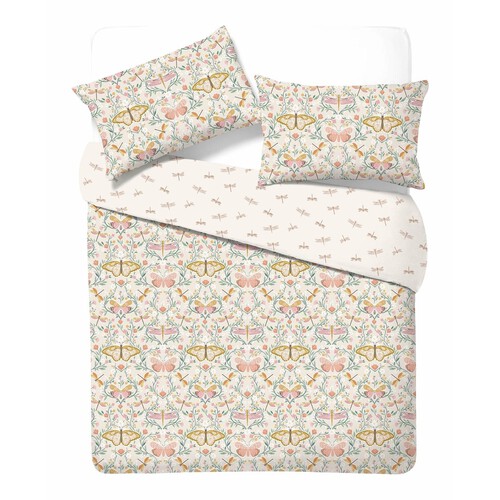 Nutmeg Home Easy Care Fresh Blossom Butterfly Duvet Single