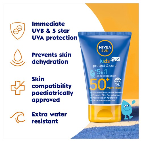 NIVEA SUN Kids Protect & Care Sun Cream To Go SPF50+