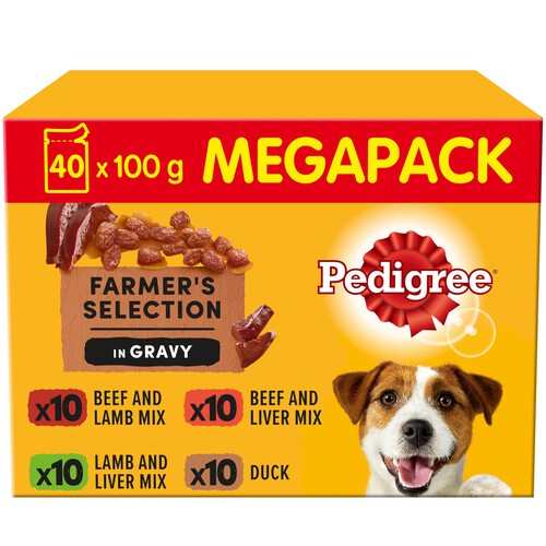 Pedigree Adult Wet Dog Food Pouches Farmers Selection in Gravy