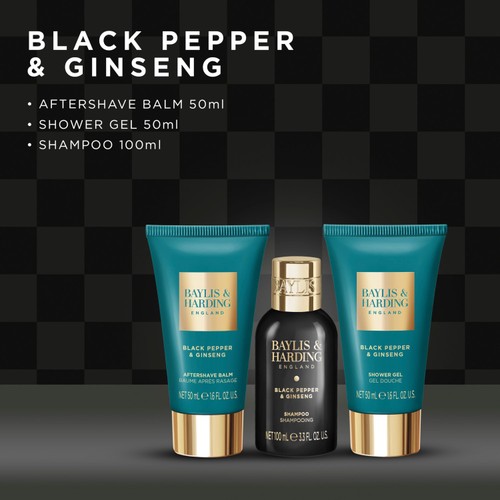 Baylis & Harding Black Pepper & Ginseng Men's Travel Bag Gift Set