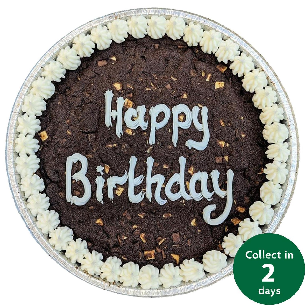 Giant 10" Triple Chocolate Cookie Happy Birthday (Serves 10) FTO