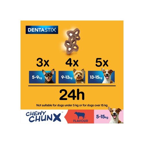 Pedigree Dentastix Chewy Chunx Mini Adult Small Dog Treat Beef 