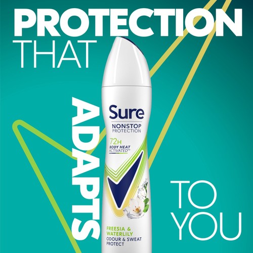 Sure Antiperspirant Deodorant Nonstop Freesia & Waterlily 250ml