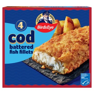Birds Eye 4 Battered Cod Fillets400g