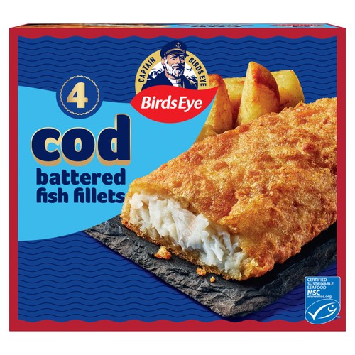 Birds Eye 4 Battered Cod Fillets 400g