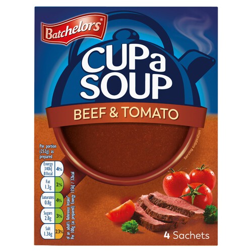 Batchelors Cup a Soup Beef & Tomato 4 Sachets