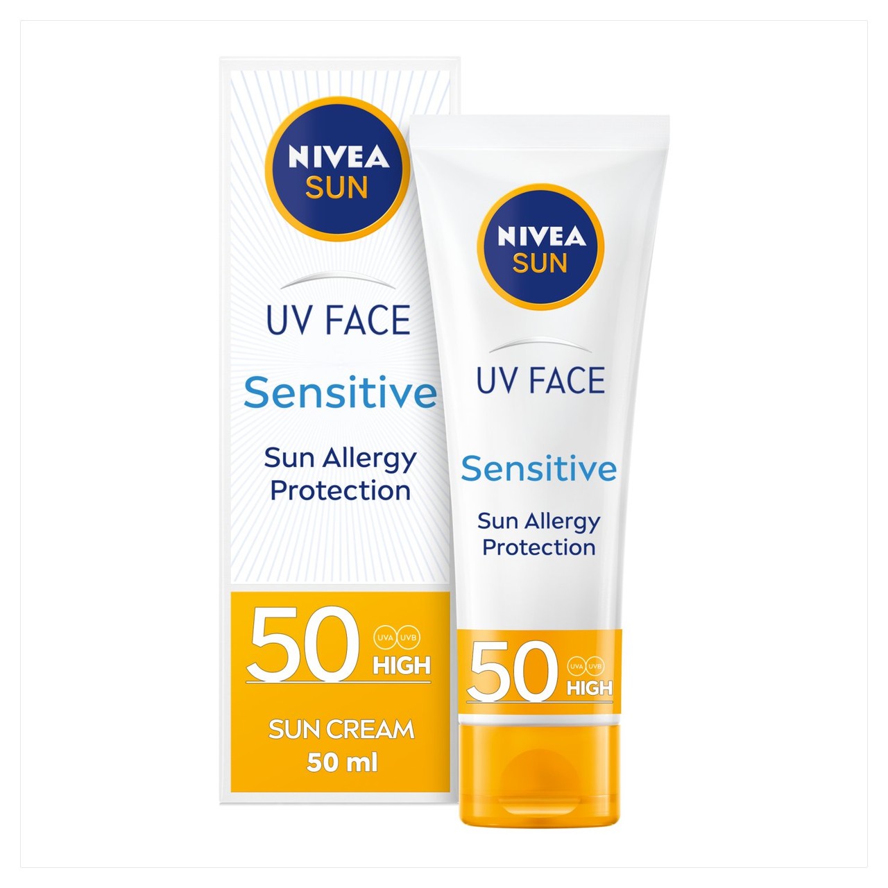 NIVEA SUN Ultra Violet Face Soothing Sensitive Sun Cream SPF 50 50ml