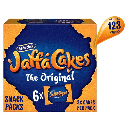 McVitie's Jaffa Cakes Original Handy Packs Biscuits 6 x Packs of 3