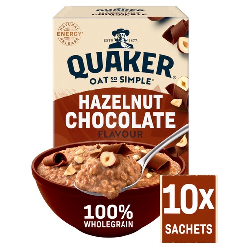  Quaker Hazelnut Chocolate Porridge Sachets Oats So Simple 