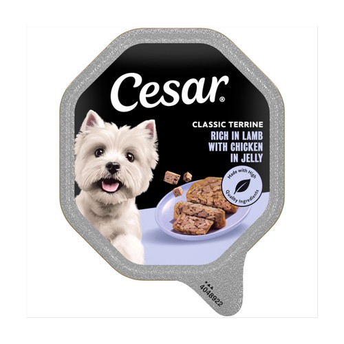 Cesar Classics Terrine Dog Food Tray Lamb & Chicken in Jelly