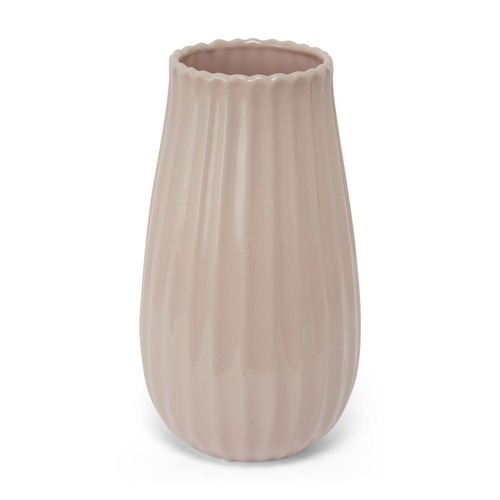 Nutmeg Home Blush Ribbed Ceramic Vase