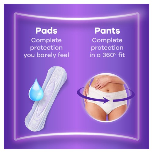 thumbnail image 2 of Equate Options Women's Moderate-Regular Incontinence Pads – 72 Count, Absorbent, 400ml Capacity, USA Made 2 of 6