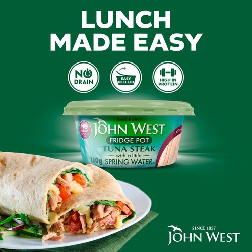 John West No Drain Fridge Pot Tuna Steak with a Little Spring Water 3x110g