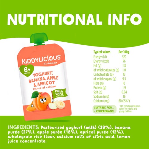 Kiddylicious Yogurt Apricot  100g