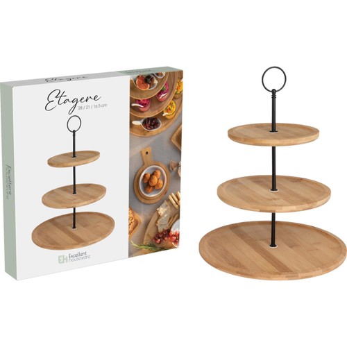 Food Stand 3 Tiers Bamboo