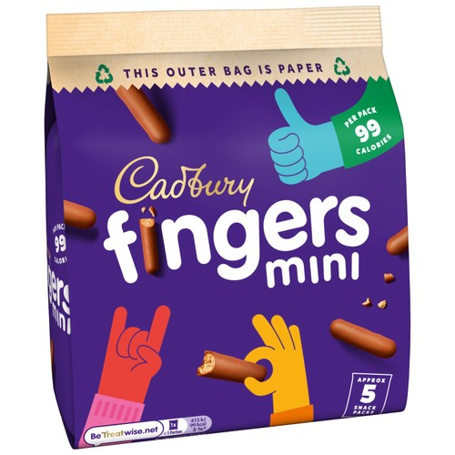 Cadbury Mini Fingers Chocolate Biscuits 5 Pack Multipack