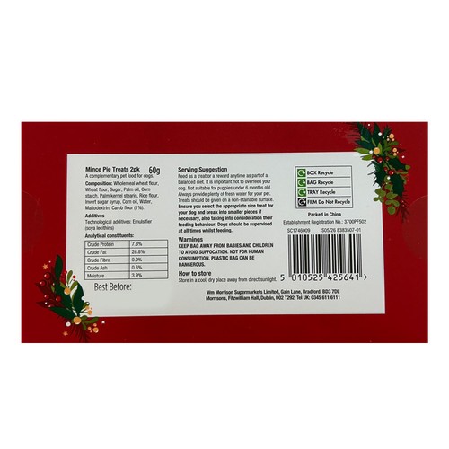 Morrisons 2 Woofy Christmas Mince Pie Dog Treats