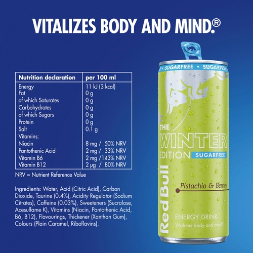 Red Bull Energy Drink Sugar Free Pistachio Edition  4 x 250ml